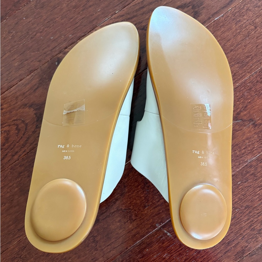 Rag & Bone Slide Avost Sandals Size 38.5 Antique White leather - Picture 8 of 16